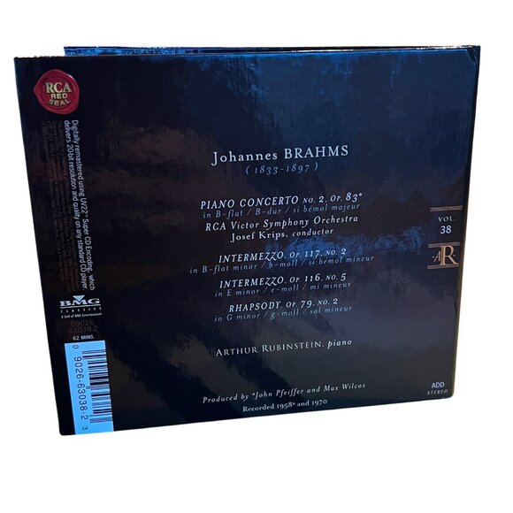 Arthur Rubinstein Brahms Piano Concerto No.2 Vol.38 CD & Booklet RCA Symphony - Picture 2 of 3